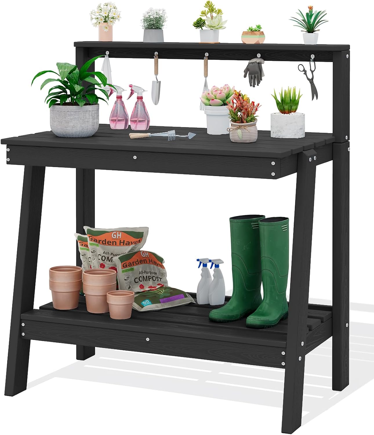 Gardening Tools Uses - 3‑Tier Outdoor Gardening Potting Bench with