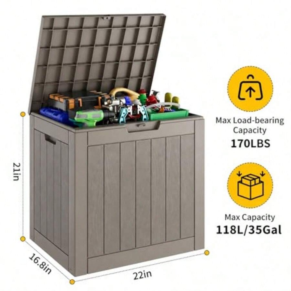 35 Gallon Outdoor Storage Box, - Gardening Tools Uses review and price