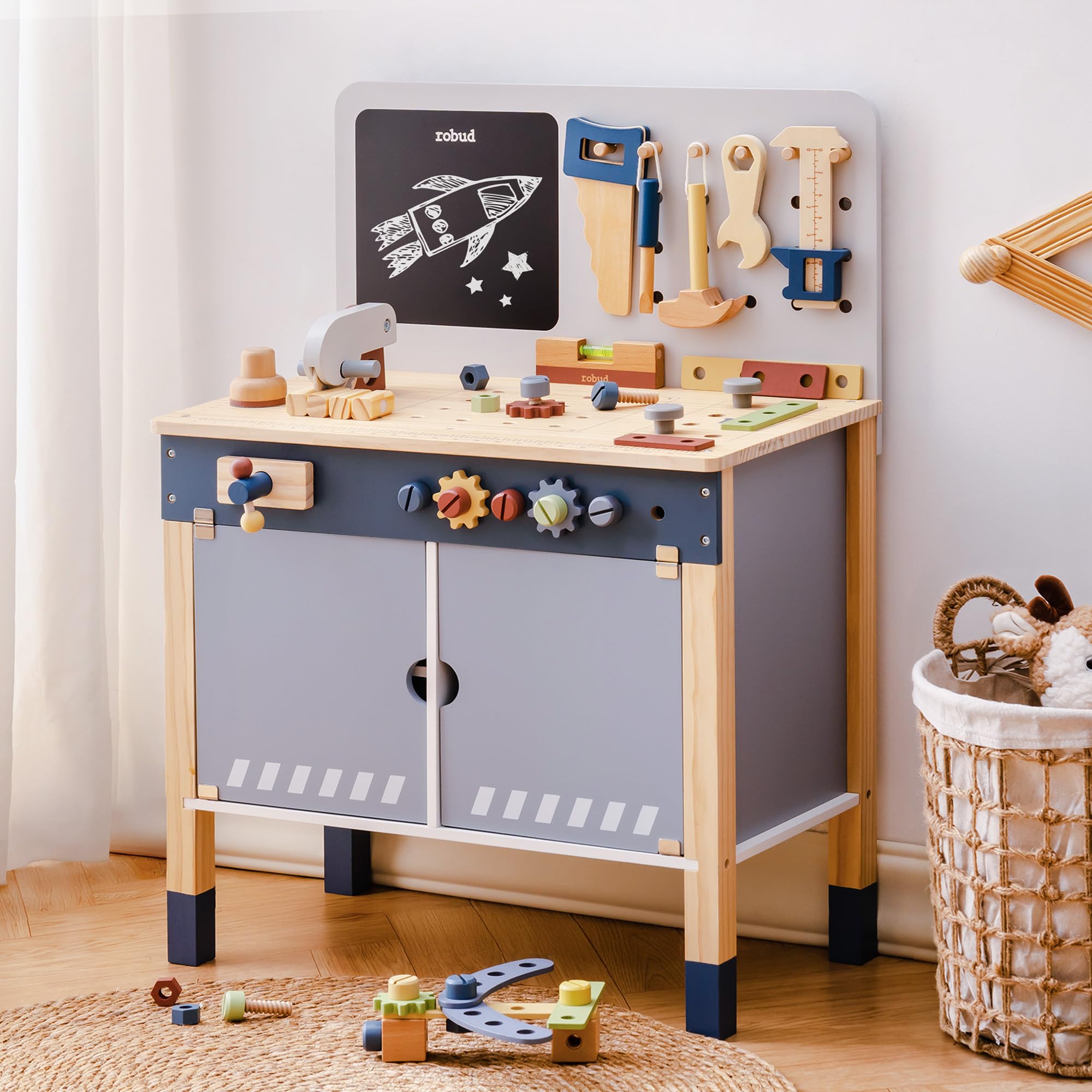 ROBUD Wooden Toy Workbench Pre - Gardening Tools Unique review and price