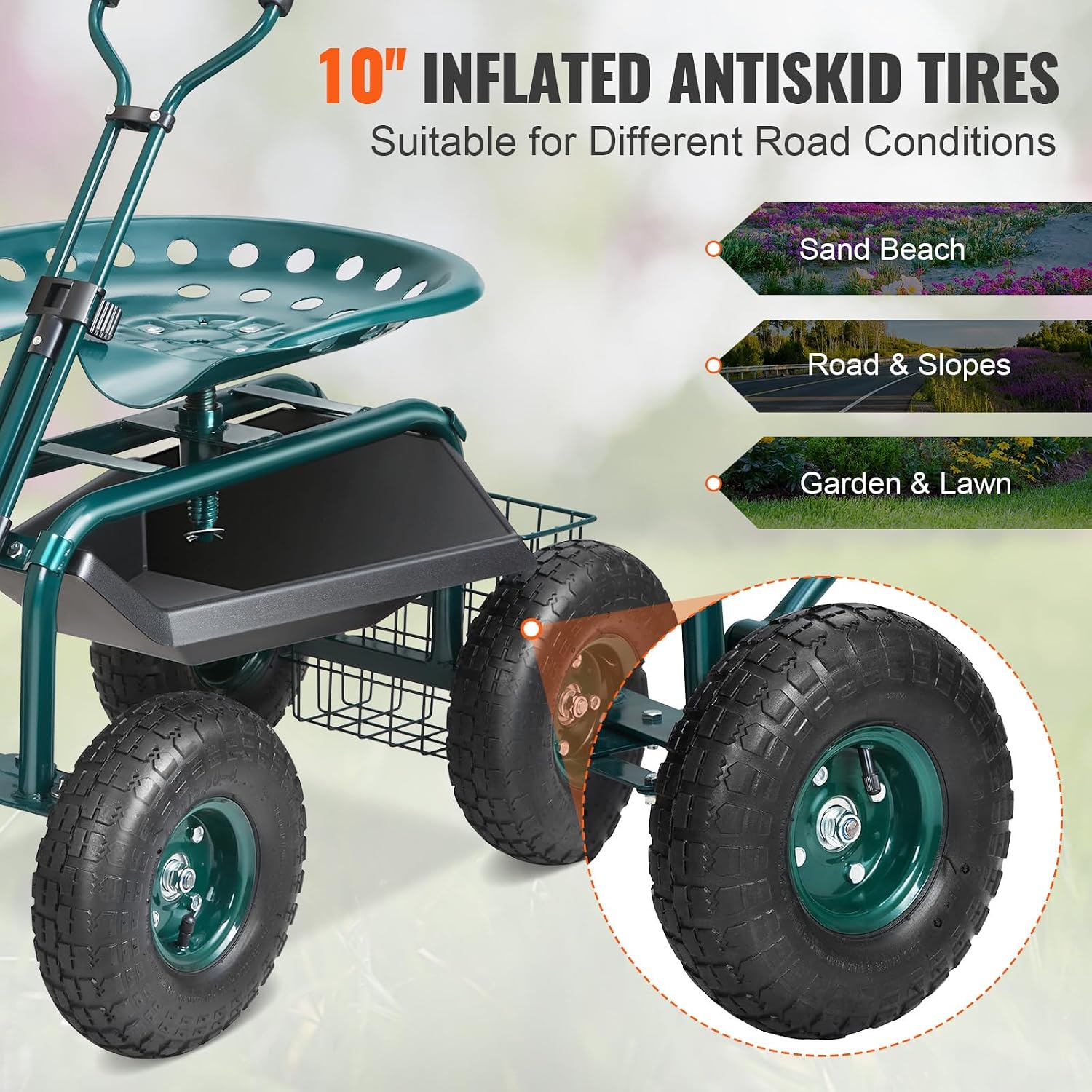 Garden Cart Rolling Workseat w - Gardening Tools Uses review and price