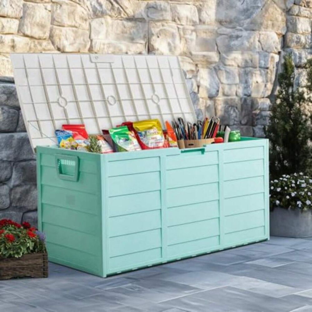 75 Gallon Large Resin Deck Box - Gardening Tools Uses review and price