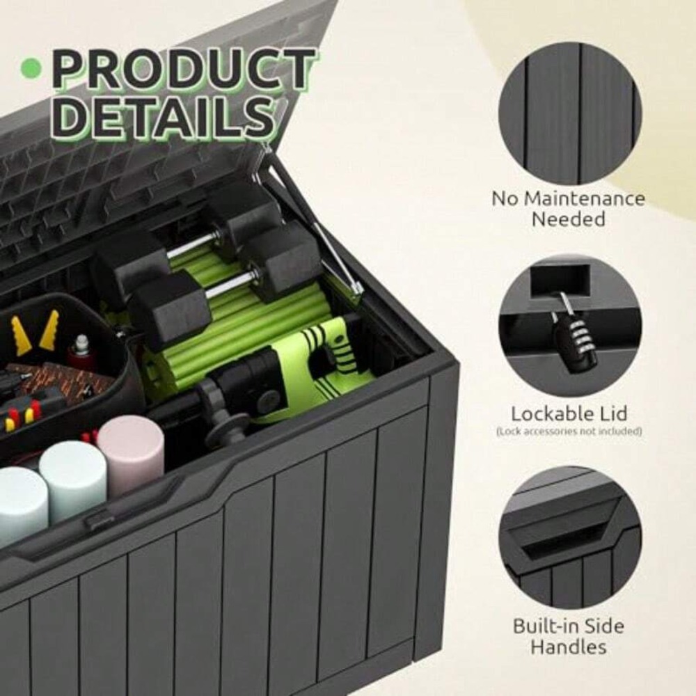 80 Gallon Waterproof Deck Box  - Gardening Tools Uses review and price